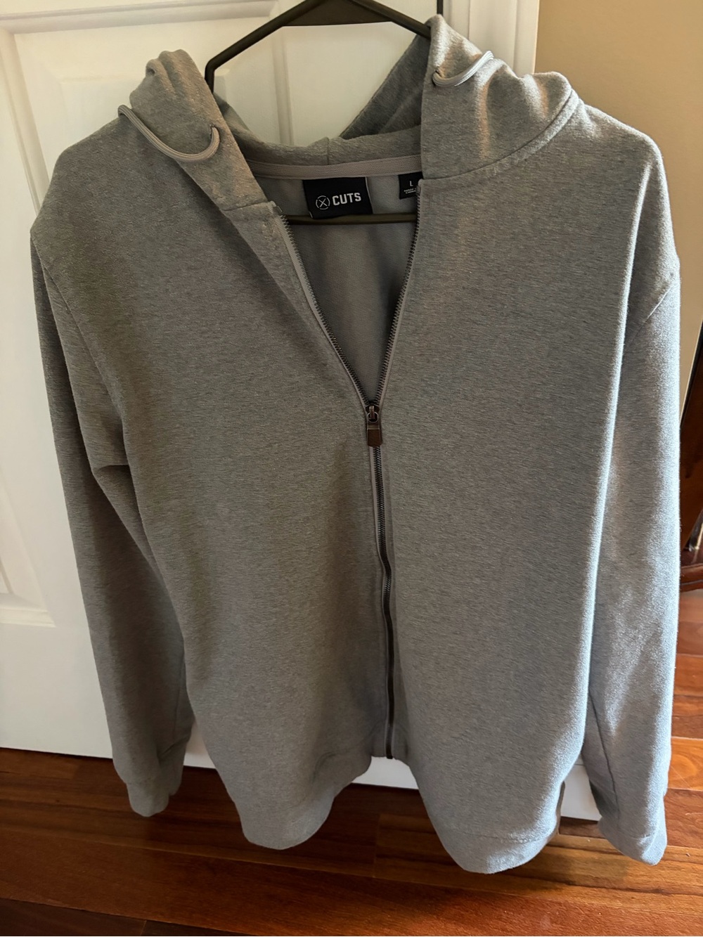 Cuts Clothing Men’s Hyperloop Full Zip-Hoodie - size LG - Heather Grey